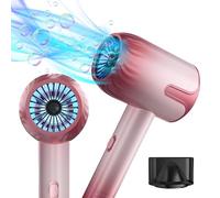 Hovineumoo Professionale Asciugacapelli Ionico, 2300W Ionico Asciugacapelli Viaggio, 3 Impostazioni di Calore con 1 Concentratori, Asciugacapelli e Accessori Per la Casa, il Soggiorno, Viaggi (rosa)