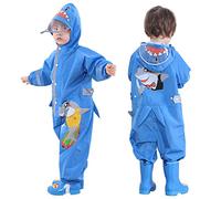 Hovkib Impermeabile per Bambini - Ragazzi Ragazze Cappotto Antipioggia Leggero Tuta Antipioggia Simpatico Cartone Modello Animato Tutina Giacca da Pioggia 2-8 Anni