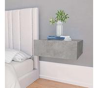 Hovothy Comodino sospeso Mobiletto laterale sospeso in pannelli di legno Comodino da parete 2 PZ. Consolle notturna Armadio contenitore Mobile per camera da letto Design classico e pratico Grigio