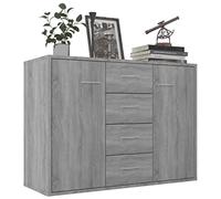 Hovothy Credenza Salotto 88x30x65cm Mobiletto Arredo Cucina Buffet Ingresso Sala Credenza Buffet Industriale Armadio da Cucina Mobile Basso Soggiorno Credenze Basse Grigio sonoma