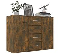 Hovothy Credenza Salotto 88x30x65cm Mobiletto Arredo Cucina Buffet Ingresso Sala Credenza Buffet Industriale Armadio da Cucina Mobile Basso Soggiorno Credenze Basse Rovere fumo