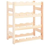 Hovothy Portabottiglie per 16 Bottiglie di Vino 43x25x54 cm Beige in Legno Massello di Pino Porta Bottiglie Di Vino Cantinetta Vino Legno Portavino Cantinetta Portabottiglie