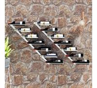 Hovothy Portavini da Parete per 7 Bottiglie di Vino 2 pz 88x8x72 cm Bianco in Metallo Porta Bottiglie Di Vino Cantinetta Portabottiglie Vino Da Parete Porta Vino Moderno Cantinetta Vino a Parete