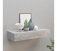 Hovothy Scaffale con Cassetti da Parete 60x23,5x10 cm Mensole a Muro Moderne Mensole Cucina da Muro Mensole da Parete Mensole da Appendere Bagno Libreria da Muro Grigio Cemento