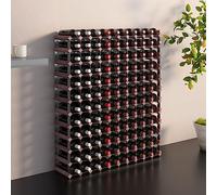 Hovothy Scaffale Vino per 120 Bottiglie di Vino 110x22,5x110 cm Marrone in Legno Massello di Pino e Metallo Porta Bottiglie Di Vino Cantinetta Portabottiglie Porta Vino Da Terra