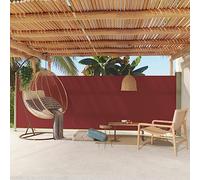 Hovothy Tenda laterale allungabile, 180 x 500 cm, colore rosso, per la privacy, per il balcone, per la privacy, per giardino, alla moda, con funzione di avvolgimento automatico, protezione dal vento,