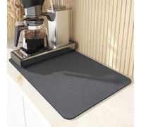 Hovoto Tappetino scolapiatti, scolapiatti, in silicone, per macchina da caffè, scolapiatti, per cucina, bancone, bar, grigio, 30 x 50 cm