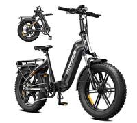 HOVSCO Bicicletta elettrica pieghevole per adulti con controllo app & sospensione, 250 W E-Bike pieghevole 20 "× 4.0" Pneumatici Fat, telaio in alluminio Step-Through, carico massimo 204 kg