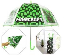 Ombrello a cupola per bambini con motivo a bolle, ombrelli a campana, ombrello da viaggio, ombrello a cupola con manico per 3-7 anni per ragazze e ragazzi, Minecraft-Verde, small, Campana