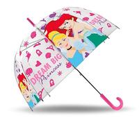 HOVUK Disney Princess - Ombrello per bambini con pioggia da 45,7 cm, trasparente a cupola per bambini, ombrello per esterni con pioggia o sole 3 anni, Principessa Disney, 46 cm