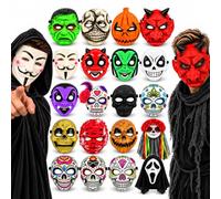 HOVUK Maschere spaventose per Halloween per adulti, design casuale, Frankenstein, Dracula, scheletro, diavolo, zucca, vampiro e fantasma, per feste in maschera