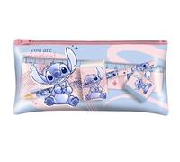 HOVUK Set di cancelleria per bambini dai 3 anni in su, 5 pezzi, Disney Sttch, Astuccio per trucchi