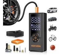HOVVIDA Compressore Aria Portatile, Gonfiatore Elettrico Portatile,7800mAh | 12V DC, 10,3 Bar (150 PSI), 40 L/min, Gonfiaggio Rapido, Pompa per MPV, SUV, Auto, Moto, Bicicletta, Pallone