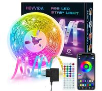 HOVVIDA Striscia LED 10M, 30 LED/Metro, 1x10M, 24V RGB LED, 300 LED, APP e Telecomando, Modalità Musica, LED per Camera, Soggiorno, Cucina, Camera da Letto, Bar, Festa