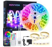 HOVVIDA Striscia LED 10m, LED, Luci LED, 1x10m, LED RGB Migliorata | Striscia LED Con PCB In Rame Puro, 300 LED, 30 LED/Metro,APP, Telecomando, LED Per Camera Da Letto, Soggiorno, Festa