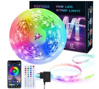 HOVVIDA Striscia LED, 1x5m, Luci LED, RGB LED, 30 LED/Metro | 24V, 150 LED, APP e Telecomando, Modalità Musica, LED per Camera, Soggiorno, Cucina, Camera da Letto, Bar, Festa