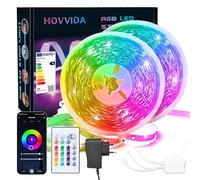 HOVVIDA Striscia LED 20M WiFi, Compatibile con Alexa e Google Home, 30 LED/metro, 2x10M, Luci RGB 24V 600 LED, APP e telecomando, modalità musica, LED per stanza, cucina, camera da letto