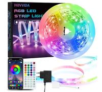 HOVVIDA Striscia LED 5M, 30 LED/Metro, 1x5M, APP e Telecomando, 150 LED, 24V RGB LED, Modalità Musica, Modalità Temporizzazione, LED per Camera, Soggiorno, Cucina, Camera da Letto, Bar, Festa