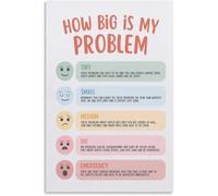 How Big Is My Problem, Size of The Problem Poster, Zones Regulation, Grounding Technique, Feelings Chart, Calm Down Corner, Therapy Decor Prints Poster Meatl Tin Sign Wall Art Deco 20,3 x 15,2 cm