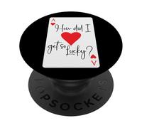 How Did I Get So Lucky Ace Card Hearts Valentine Anniversary PopSockets PopGrip Adesivo