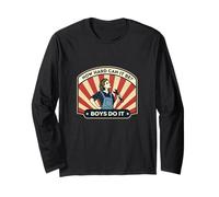 How Hard Can It Be Boys Do It Femminista Retro Graphic Maglia a Manica