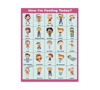 How I Am Feeling Today Poster Emotions Chart For Toddler Kid Educational Wall Art Classroom Homeschool Decor(Framed,08x12inch(20x30cm))