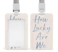 How Lucky are We Minimalistic ID Badge Holder retrattile clip porta carte di credito protettore nome badge targhetta per lavoro ufficio medico infermiera