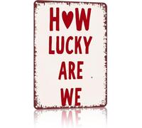 How Lucky Are We Vintage Sign for Bathroom Entryway 8 X 12