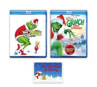 "How The Grinch Stole Christmas Twice" Bluray Collection: 1966 Animated Version / 2000 Live Action / + Including Bonus Art Card
