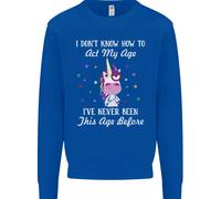 How To Atto My Età Divertente Unicorn Compleanno Bambini Felpa Maglione