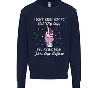 How To Atto My Età Divertente Unicorn Compleanno Bambini Felpa Maglione