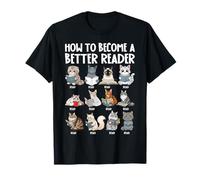 How to Become a Better Reader Cat Back to School Maglietta