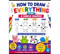 How to Draw Animals Using Simple Shapes - A Fun Drawing & Coloring Workbook for Kids Ages 3-6: A Step-by-Step Learn to Draw Workbook with Tracing, Coloring & Fun Shape Activities for Kids Ages 3-6