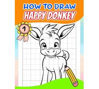 How to Draw Happy Donkey: Grid Copy Drawing Technique for Kids Featuring Playful Donkeys and Farm Scenes