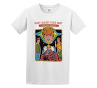 How To Exit Your Body all-Match Soft Super Soft Pattern Abstract T-Shirt White M