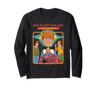 How to Exit Your Body Sarcastic Retro Funny Adult Humor Maglia a Manica