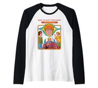 How to Exit Your Body Sarcastic Retro Funny Adult Humor Maglia con Maniche Raglan
