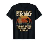 How To Play Disc Golf Funny Retro Graphic Maglietta