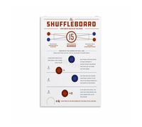 How to Play Shuffleboard Poster, Game Rules & Scoring Chart for Game Room, Bar, Entertainment Room Wall(Unframed,12x18inch(30x45cm))