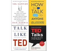 How to Talk to Anyone, 10% Happier, Talk Like TED, TED Talks 4 Books Collection Set