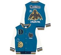 How To Train Your Dragon Giacca Ragazzo, Giacca Bomber Toothless, Giubbotto Ragazzo Dragon Trainer, Blu 5-6 anni