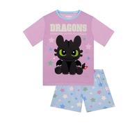 How To Train Your Dragon Pigiama Bambina, Pigiami Ragazza Sdentato, Pigiama Bambino Estate, Viola 9-10 Anni