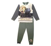 How To Train Your Dragon Pigiama da bambino Welcome to Dragon Training, set da 2 pezzi, abbigliamento da notte, grigio, età 5-12 anni, Grigio, 9-10 Years