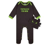 How To Train Your Dragon Tutina Neonata con Cappello, Body Neonato Sdentato, Tutina Neonato Dragon Trainer, Tutini Bambini, Nero 0-3 Mesi
