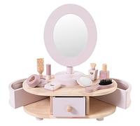 howa 50012 - Tavolo da trucco per bambini in legno con 8 accessori e adesivi a forma di cuore