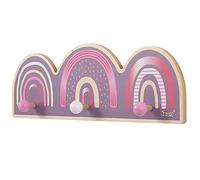 howa Appendiabiti da parete per bambini, in legno, per cameretta dei bambini, arcobaleno, 8802