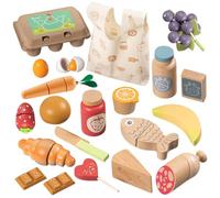 howa Set di cibo giocattolo in legno, 25 pezzi, accessori per negozio 4895