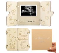 HOWAB Gravidanza Annuncio con cornice in legno come regalo: annuncio di gravidanza - sarete nonna e nonno, regalo a sorpresa fatto a mano per i nonni in attesa