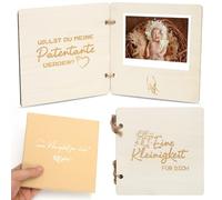 HOWAB Libro in legno con confezione regalo - Willst Du Meine Patentante Sein? l Emotiva sorpresa per un regalo brevettuale - Un piccolo oggetto per te