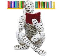 HOWADE Statuetta di donna che legge, statua in resina stile pensatore, sculture astratte da collezione, decorazione moderna per insegnanti, regalo per insegnanti e scrivania